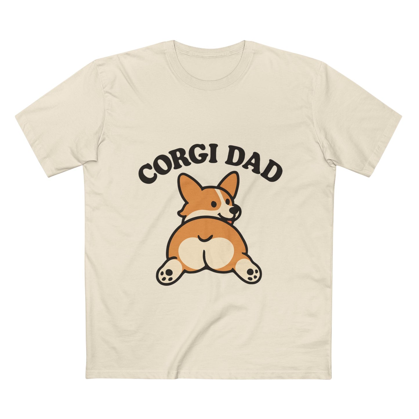 Corgi Dad Unisex Premium T-Shirt - Cute Cartoon Pembroke Corgi Butt Design, Father’s Day Gift