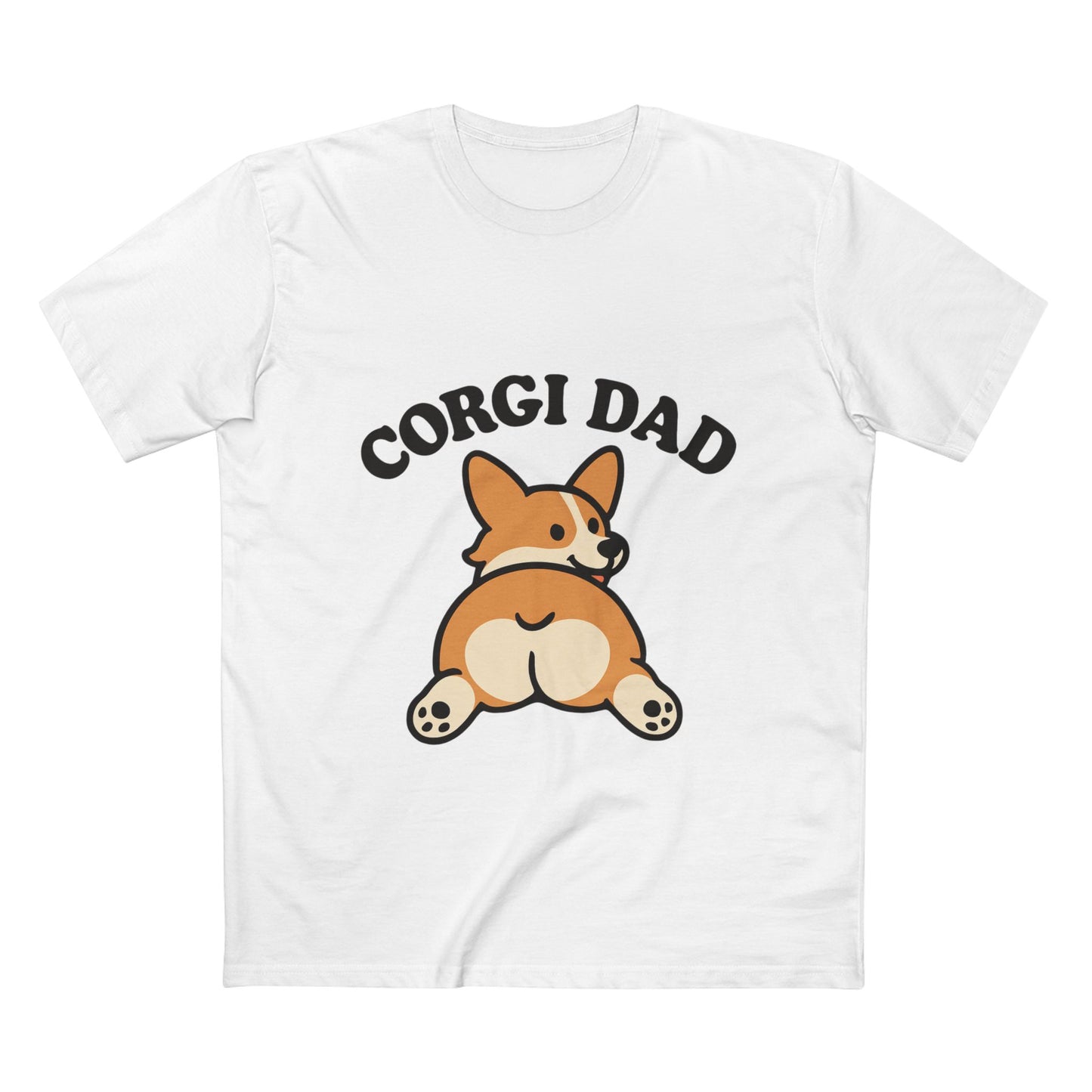 Funny Corgi Dad sploot butt t-shirt on black AS Colour hoodie