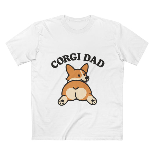 Funny Corgi Dad sploot butt t-shirt on black AS Colour hoodie